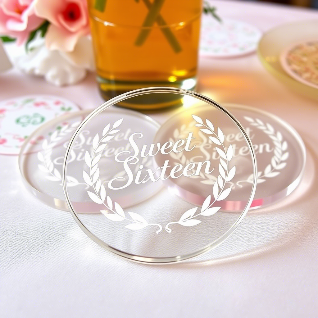 Custom round acrylic coasters